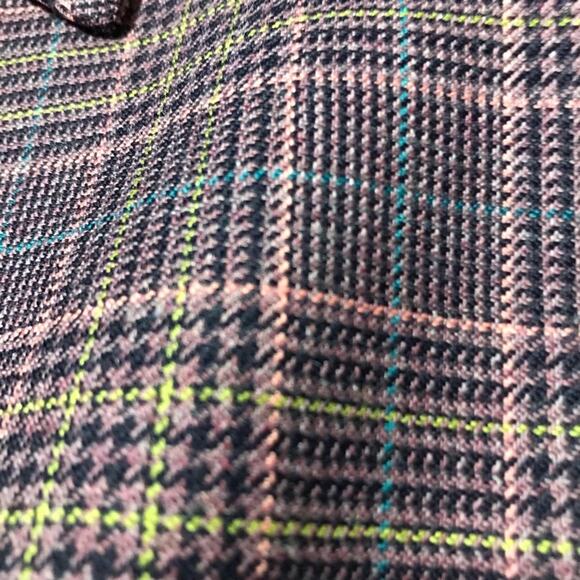 Pendleton virgin wool purple plaid womens 6 cropped full button blazer academia - Picture 8 of 9